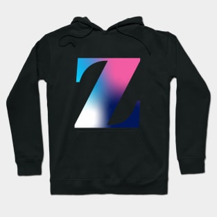 Capital Letter Z Monogram Gradient Pink Blue White Hoodie